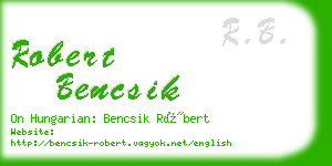 robert bencsik business card